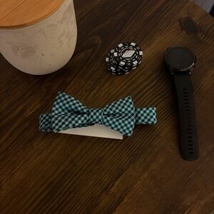 Chaps Men’s Blue & Teal Gingham Check Bow Tie - NWT